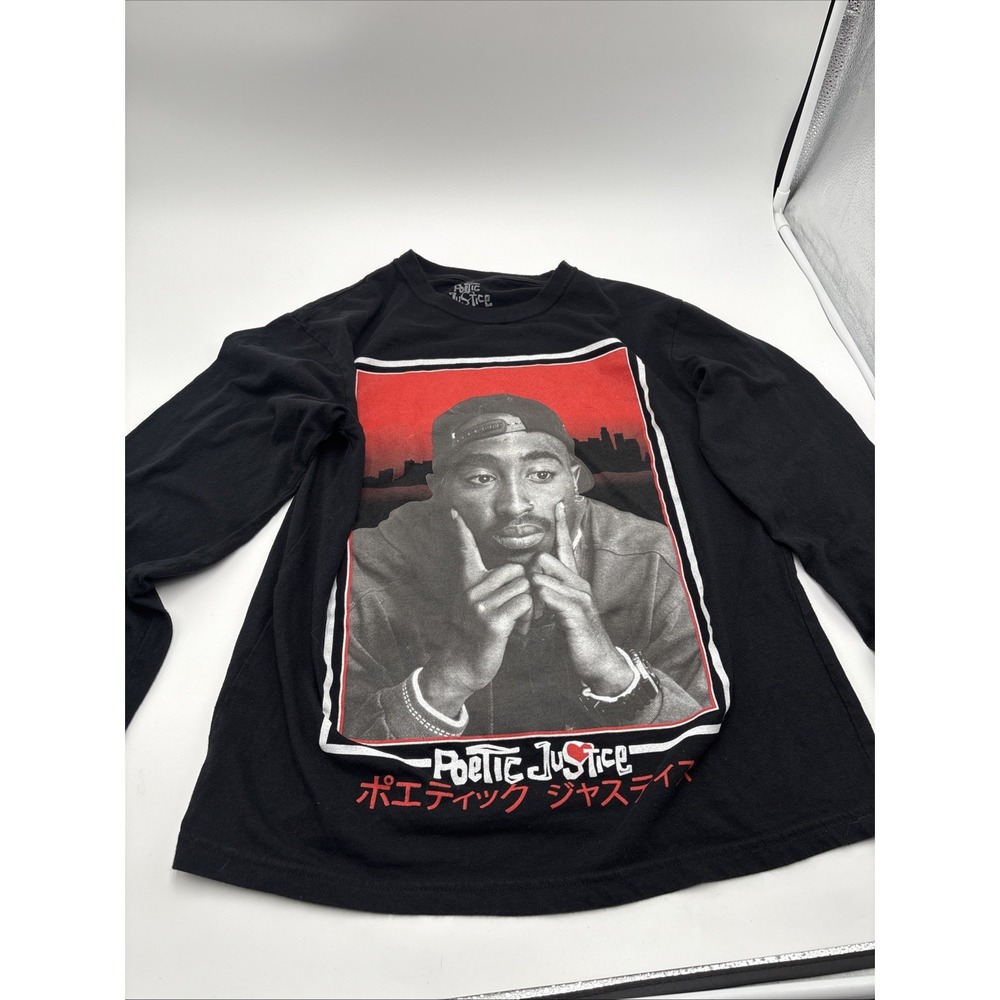 Tupac Shakur Poetic Justic T-shirt Long Sleeve Mens Size Medium Black Picture